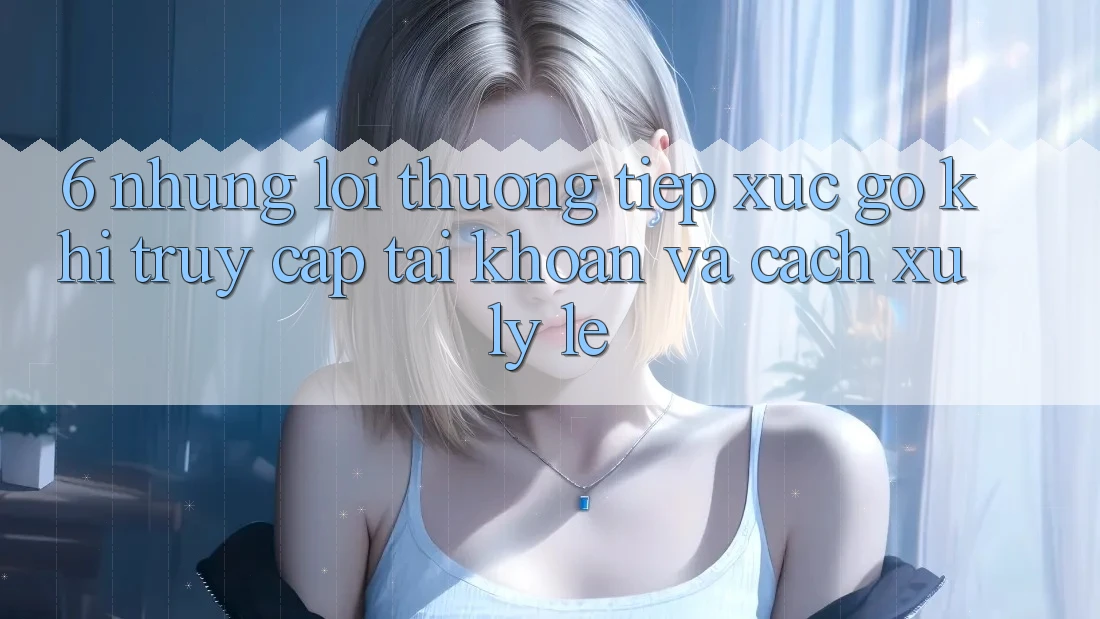 6. Những Lỗi Thường Tiếp xúc gỡ Khi Truy cập tài khoản Và Cách Xử Lý Lẹ 6. Những Lỗi Thường Tiếp xúc gỡ Khi Truy cập tài khoản Và Cách Xử Lý Lẹ